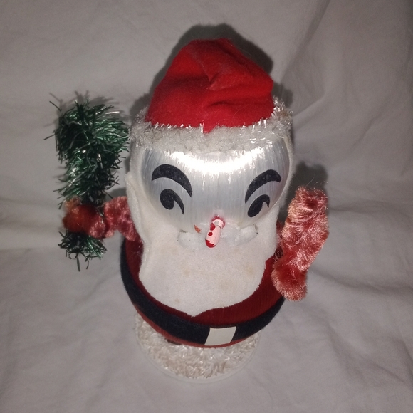Mid Century Modern Christmas Japan Silk Ball Santa With Original Sticker MCM - Picture 2 of 7